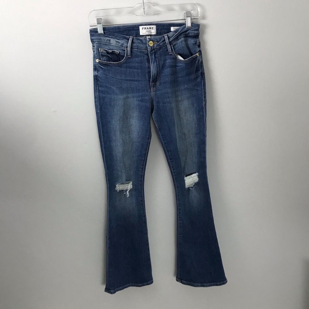 Frame Le Crop Mini Boot Jeans Distressed